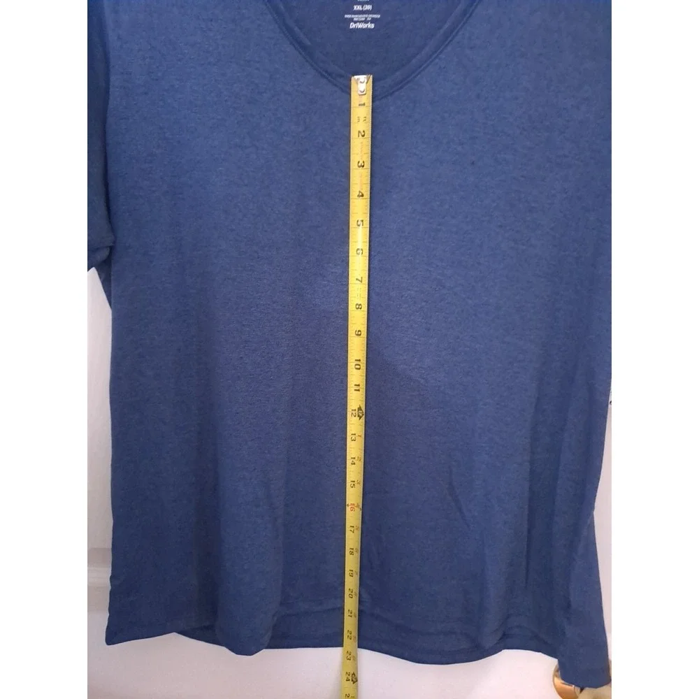 NWT Athletic Works DriWorks Women's V-Neck Blue T- Shirt Size 20 XXL 100% Polyes